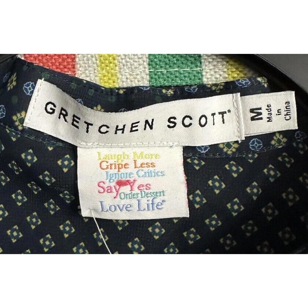 NWT Gretchen Scott Long Sleeve Half Button Polyester Top Blouse Shirt Size M - Picture 6 of 13